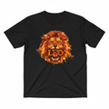 Black Leo Fire Lion T-Shirt - Front