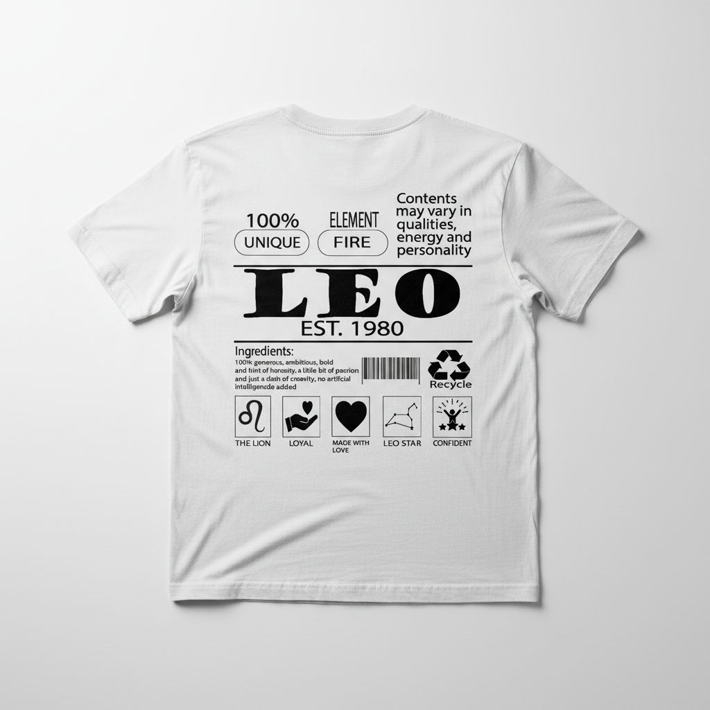 White Leo T-Shirt - Back