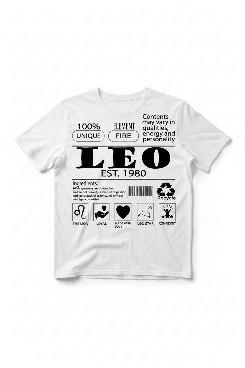 Leo EST. 1980 T-Shirt in White