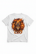 Leo Fire Lion T-Shirt - White