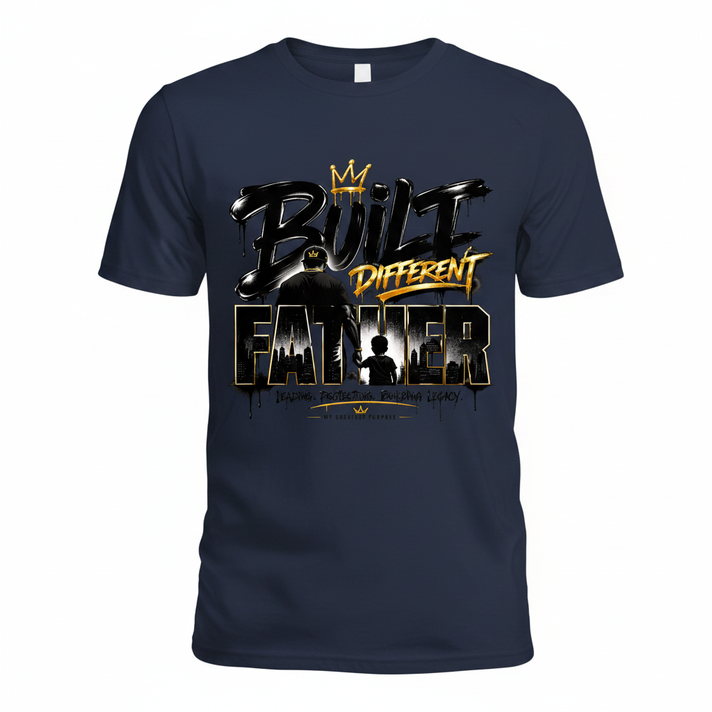 Built Different Father Tee – Navy