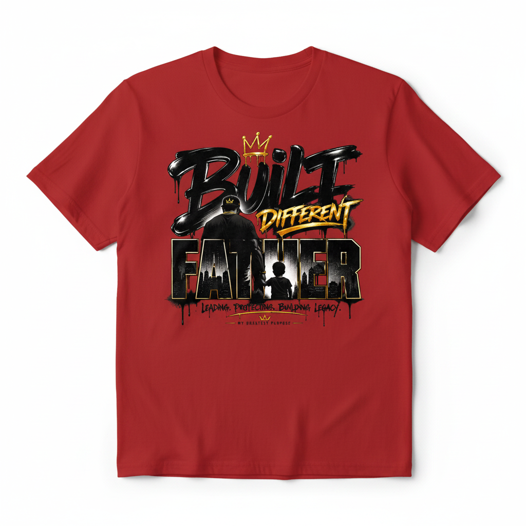 Built Different Father Tee – Red