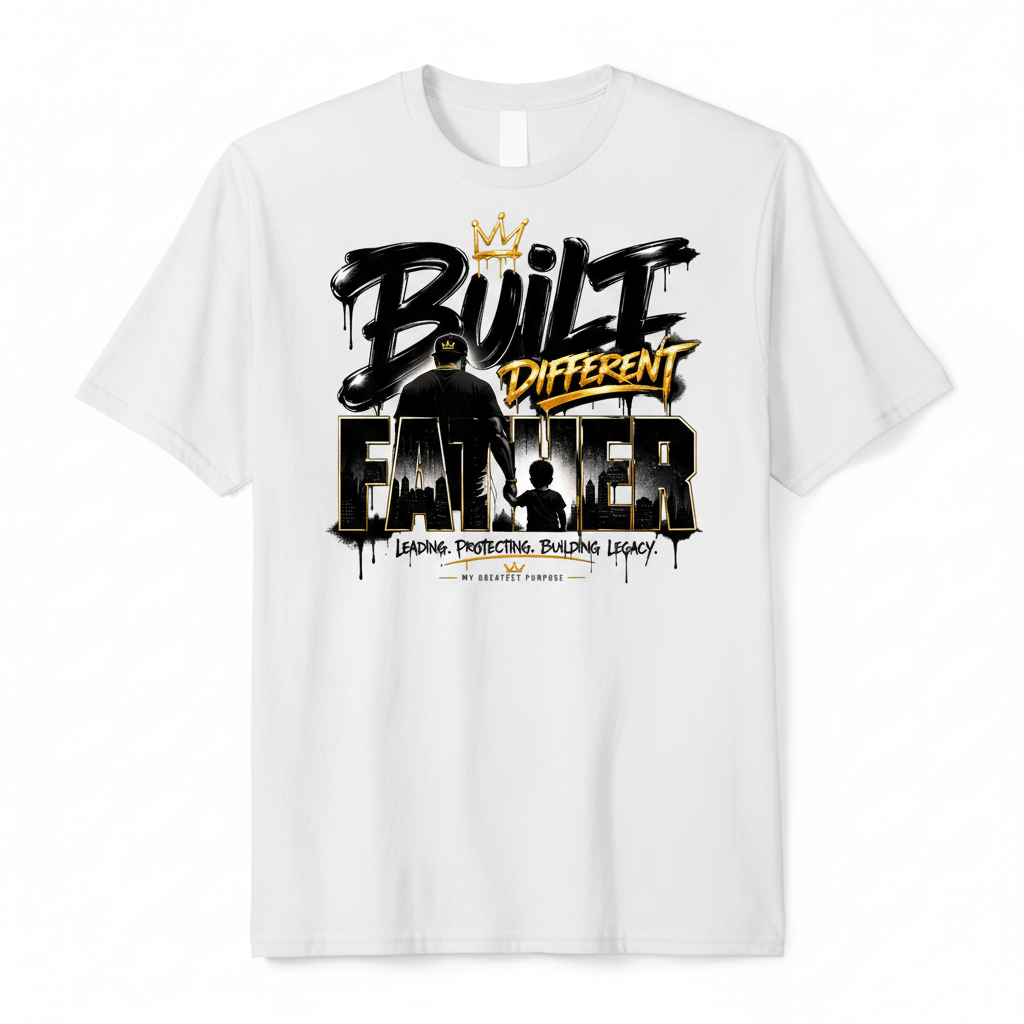 Built Different Father Tee – White