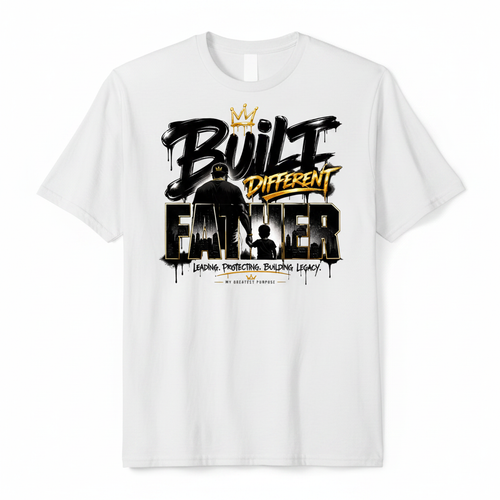 Built Different Father Tee – White